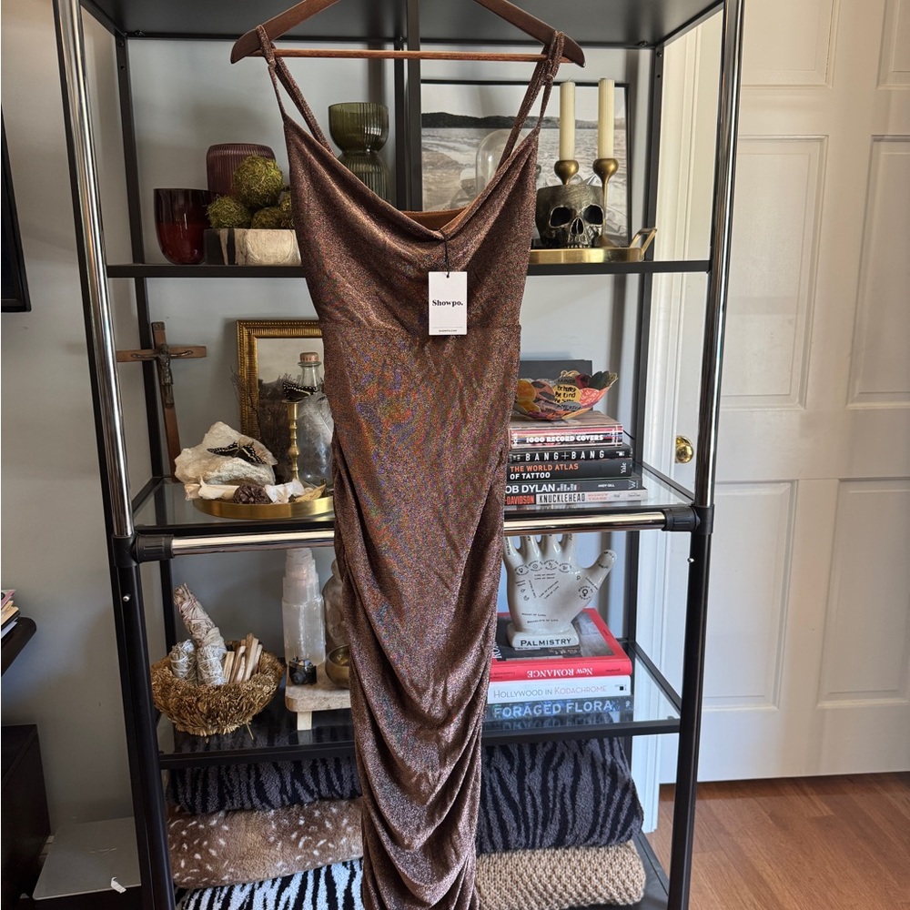Showpo Brown Ruched Dress